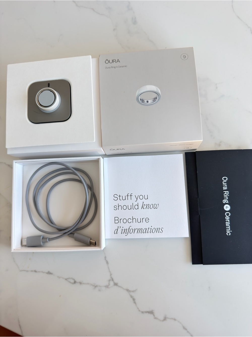 Oura Ring 4 Ceramic White Size 9